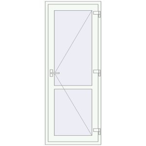 Buy Internal doors 800x2050 mm REHAU BASE 60 TERRACE (Т94) RAL 9016 Traffic white two-sided