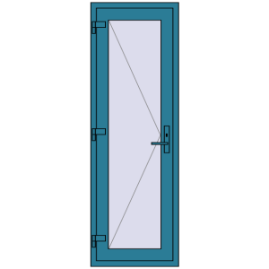 Buy Internal doors 650x1950 mm REHAU BASE 60 (Z74) BRILLIANT_BLUE two-sided