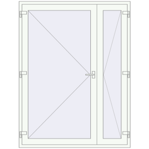 Drzwi plastikowe 1600x2100 mm Dwuskrzydłowe. Widok od środka Zamów teraz Jednoskrzydłowe i dwuskrzydłowe drzwi szklane 1600x2100 mm OPTIMUM REHAU Т118/70