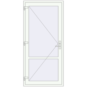 Buy Internal doors 990x2115 mm REHAU BASE 60 TERRACE (Т94) RAL 9016 Traffic white two-sided