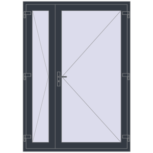 Zamów teraz Drzwi wewnętrzne 1500x2100 mm REHAU BASE 60 TERRACE (Т94) ANTHRACITE_GREY_STRUKTURAL dwustronny