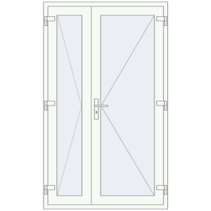 Buy Internal doors 1210x2015 mm REHAU BASE 60 (Z74) RAL 9016 Traffic white two-sided