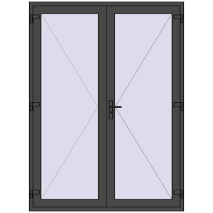 Buy Internal doors 1700x2300 mm REHAU OPTIMUM 70 (Z74) BASALT_GREY two-sided