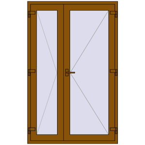 Buy Internal doors 1300x2050 mm REHAU BASE 60 (Z74) GOLDEN OAK two-sided