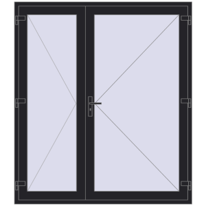 Zamów teraz Drzwi wewnętrzne 1800x2050 mm REHAU BASE 60 TERRACE (Т94) BLACK_ULTI-MATT dwustronny