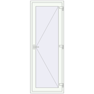 Drzwi plastikowe 800x2200 mm Jednoskrzydłowe. Widok od środka Zamów teraz Jednoskrzydłowe i dwuskrzydłowe drzwi szklane 800x2200 mm OPTIMUM REHAU Z98/70