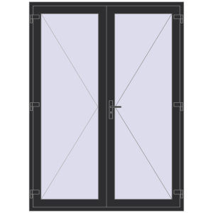 Buy Internal doors 1700x2300 mm REHAU OPTIMUM 70 (Z74) ANTHRACITE_GREY_GLATT two-sided