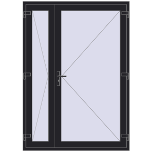 Zamów teraz Drzwi wewnętrzne 1500x2100 mm REHAU BASE 60 TERRACE (Т94) BLACK_ULTI-MATT dwustronny