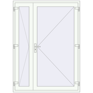 Buy Drzwi wewnętrzne 1500x2050 mm REHAU BASE 60 TERRACE (Т94) RAL 9016 Traffic white dwustronny