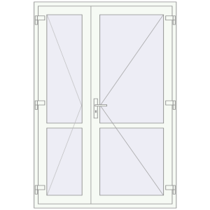 Zamów teraz Drzwi wewnętrzne 1450x2100 mm REHAU BASE 60 TERRACE (Т94) RAL 9016 Traffic white dwustronny