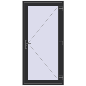 Buy Internal doors 1000x2050 mm REHAU OPTIMUM 70 (Z74) ANTHRACITE_GREY_GLATT two-sided