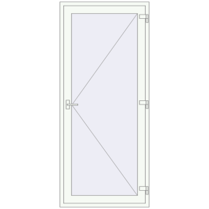 Buy Internal doors 1030x2300 mm REHAU BASE 60 TERRACE (Т94) RAL 9016 Traffic white two-sided