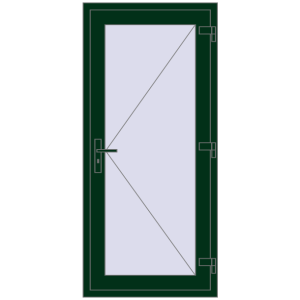 Plastic doors 800x1750 mm Single-leaf. View from inside Buy Internal doors 800x1750 mm REHAU BASE 60 (Z74) MOSS_GREEN two-sided