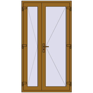 Drzwi plastikowe 1150x2100 mm Dwuskrzydłowe. Widok od środka Zamów teraz Drzwi wewnętrzne 1150x2100 mm REHAU BASE 60 TERRACE (Т94) LIGHT_OAK dwustronny