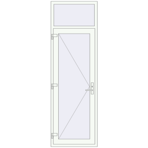 Plastic doors 800x2500 mm With fanlight. View from inside Buy Internal doors 800x2500 mm REHAU BASE 60 TERRACE (Т94) RAL 9016 Traffic white two-sided