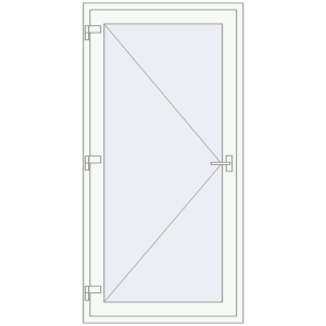 Plastic doors 1000x2040 mm Single-leaf. View from inside Buy Internal doors 1000x2040 mm REHAU BASE 60 TERRACE (Т94) RAL 9016 Traffic white two-sided