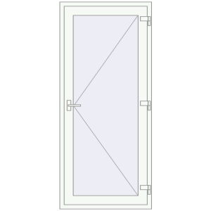 Drzwi plastikowe 860x2000 mm Jednoskrzydłowe. Widok od środka Zamów teraz Drzwi wewnętrzne 860x2000 mm REHAU BASE 60 (Z74) RAL 9016 Traffic white dwustronny