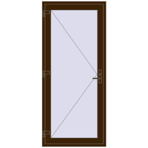 Plastic doors 955x2165 mm Single-leaf. View from inside Buy Internal doors 955x2165 mm REHAU BASE 60 (Z74) DARK_OAK two-sided