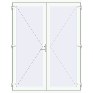 Buy Internal doors 1800x2310 mm REHAU BASE 60 (Z74) RAL 9016 Traffic white two-sided