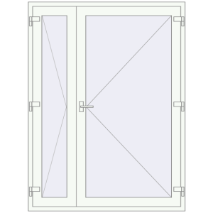 Plastic doors 1500x2000 mm Double-leaf. View from inside Buy Interior doors 1500x2000 mm OPTIMUM REHAU Z98/70