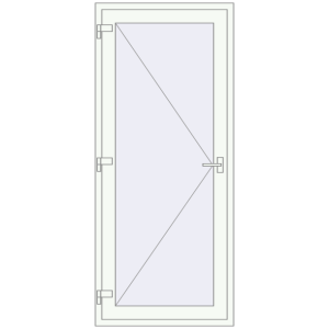 Buy Internal doors 880x2050 mm REHAU BASE 60 TERRACE (Т94) RAL 9016 Traffic white two-sided