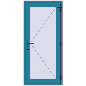 Buy Internal doors 800x1750 mm REHAU BASE 60 (Z74) BRILLIANT_BLUE two-sided