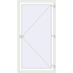 Drzwi aluminiowe 1200x2300 mm Jednoskrzydłowe. Widok od środka Zamów teraz Jednoskrzydłowe i dwuskrzydłowe drzwi szklane 1200x2300 mm DOOR KMD T87
