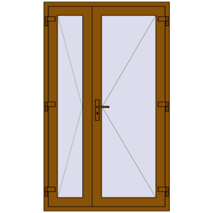 Buy Internal doors 1210x2015 mm REHAU BASE 60 (Z74) GOLDEN OAK two-sided