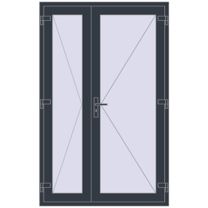 Buy Internal doors 1300x2050 mm REHAU BASE 60 TERRACE (Т94) ANTHRACITE_GREY_STRUKTURAL two-sided