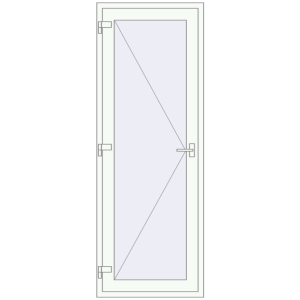 Plastic doors 760x2180 mm Single-leaf. View from inside Buy Internal doors 760x2180 mm REHAU BASE 60 TERRACE (Т94) RAL 9016 Traffic white two-sided