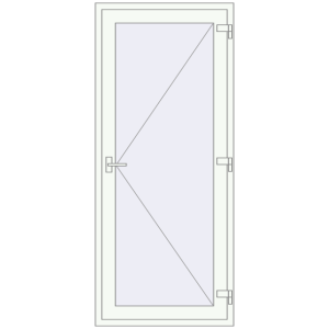 Buy Internal doors 900x2050 mm REHAU BASE 60 TERRACE (Т94) RAL 9016 Traffic white two-sided