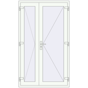 Buy Internal doors 1200x2050 mm REHAU BASE 60 TERRACE (Т94) RAL 9016 Traffic white two-sided