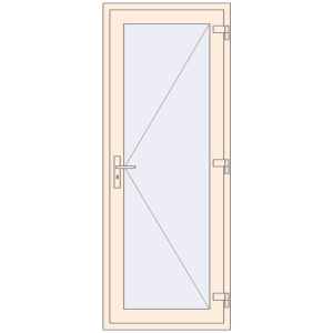 Buy Internal doors 800x2050 mm REHAU BASE 60 (Z74) CREAME_WHITE_50L-2 two-sided
