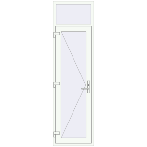 Plastic doors 700x2400 mm With fanlight. View from inside Buy Internal doors 700x2400 mm REHAU BASE 60 TERRACE (Т94) RAL 9016 Traffic white two-sided