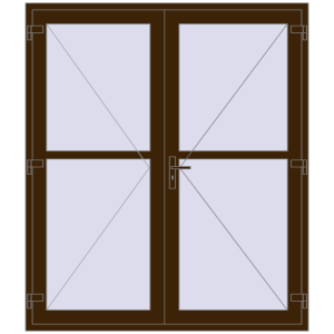Buy Internal doors 1770x2050 mm REHAU BASE 60 TERRACE (Т94) DARK_OAK two-sided