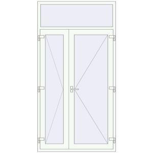 Buy Internal doors 1300x2500 mm REHAU BASE 60 TERRACE (Т94) RAL 9016 Traffic white two-sided