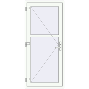 Plastic doors 900x2000 mm Single-leaf with mullion. View from inside Buy Internal doors 900x2000 mm REHAU BASE 60 (Z74) RAL 9016 Traffic white two-sided