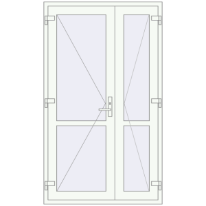 Buy Internal doors 1200x2050 mm REHAU BASE 60 TERRACE (Т94) RAL 9016 Traffic white two-sided