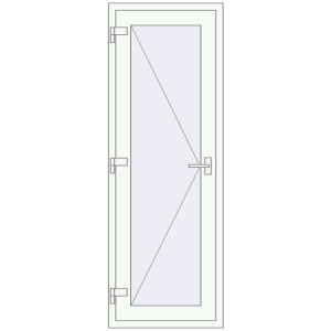 Drzwi plastikowe 740x1900 mm Jednoskrzydłowe. Widok od środka Zamów teraz Drzwi wewnętrzne 740x1900 mm REHAU BASE 60 (Z74) RAL 9016 Traffic white dwustronny