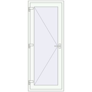 Buy Internal doors 780x1970 mm REHAU BASE 60 TERRACE (Т94) RAL 9016 Traffic white two-sided