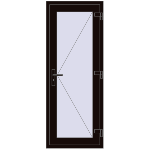 Buy Internal doors 700x1800 mm REHAU BASE 60 TERRACE (Т94) BLACK_BROWN two-sided