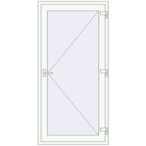 Buy Internal doors 970x1980 mm REHAU BASE 60 TERRACE (Т94) RAL 9016 Traffic white two-sided