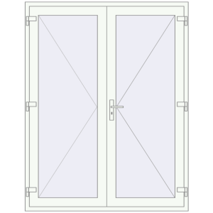 Buy Internal doors 1600x2050 mm REHAU BASE 60 TERRACE (Т94) RAL 9016 Traffic white two-sided