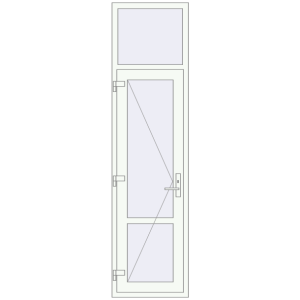 Plastic doors 650x2500 mm With fanlight. View from inside Buy Internal doors 650x2500 mm REHAU BASE 60 TERRACE (Т94) RAL 9016 Traffic white two-sided