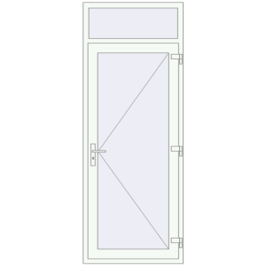 Buy Internal doors 900x2350 mm REHAU BASE 60 TERRACE (Т94) RAL 9016 Traffic white two-sided