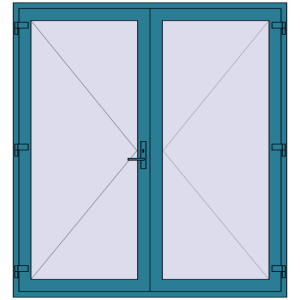 Buy Drzwi wewnętrzne 2000x2150 mm REHAU BASE 60 (Z74) BRILLIANT_BLUE dwustronny