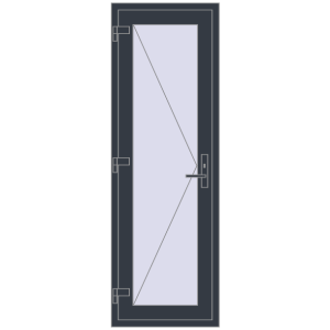Buy Internal doors 735x2005 mm REHAU BASE 60 (Z74) ANTHRACITE_GREY_STRUKTURAL two-sided