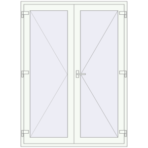 Buy Internal doors 1500x2050 mm REHAU OPTIMUM 70 (Z74) RAL 9016 Traffic white two-sided