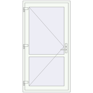 Buy Internal doors 1000x1900 mm REHAU BASE 60 TERRACE (Т94) RAL 9016 Traffic white two-sided