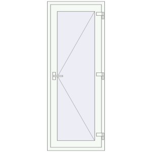 Drzwi plastikowe 800x1980 mm Jednoskrzydłowe. Widok od środka Zamów teraz Drzwi wewnętrzne 800x1980 mm REHAU BASE 60 (Z74) RAL 9016 Traffic white dwustronny